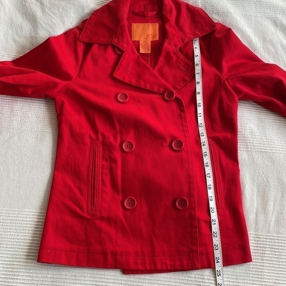 JOE Fresh Red Cotton Pea Coat Size Small - Picture 8 of 9